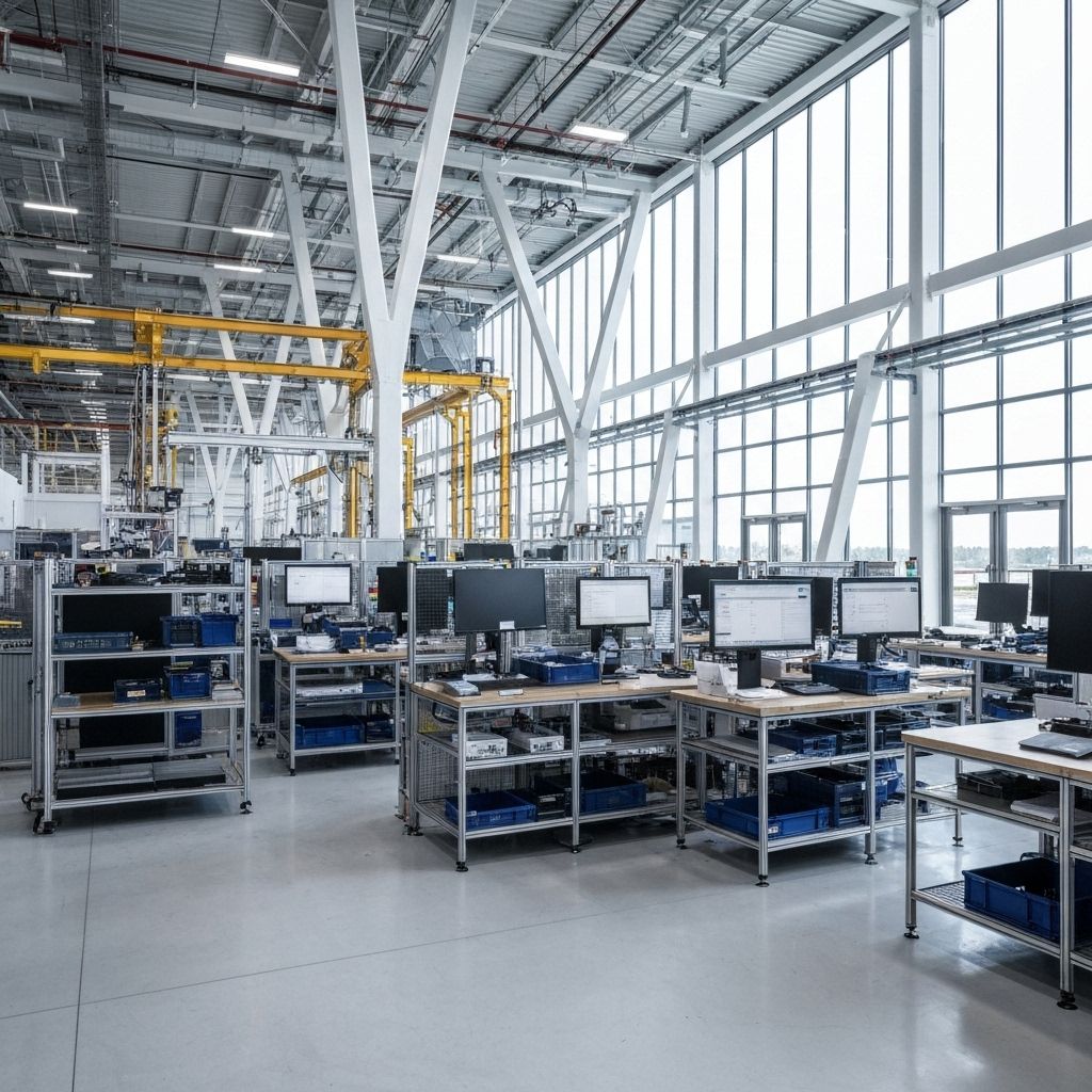 Modern Canadian defence manufacturing facility with advanced technology